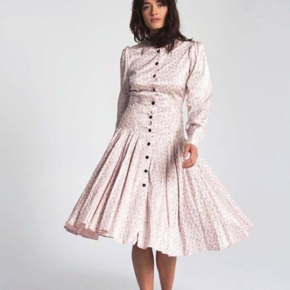 Rachel Antonoff Dresses & Skirts - Rachel Antonoff Fanny Pleated Shirt Dress Size 0 Pink & Black